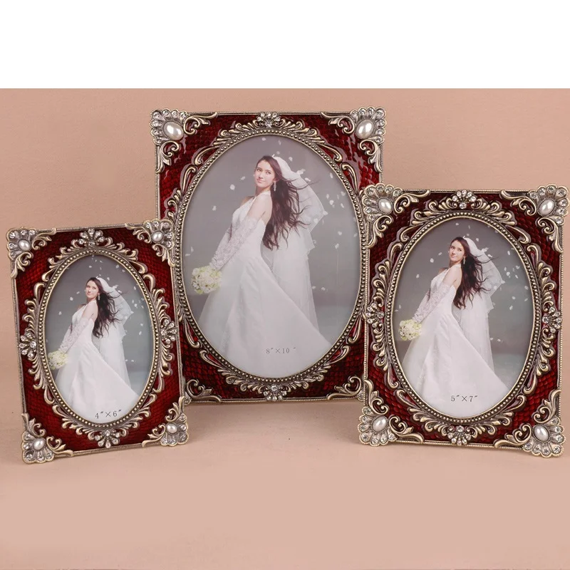 

European style creative wedding photo frame studio combination table photo frame decoration pearl photo frame