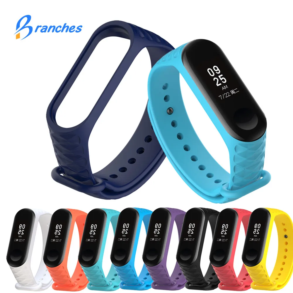 Ремешок силиконовый для смарт-браслета Xiaomi Mi Band 3 сменный цветной браслет |
