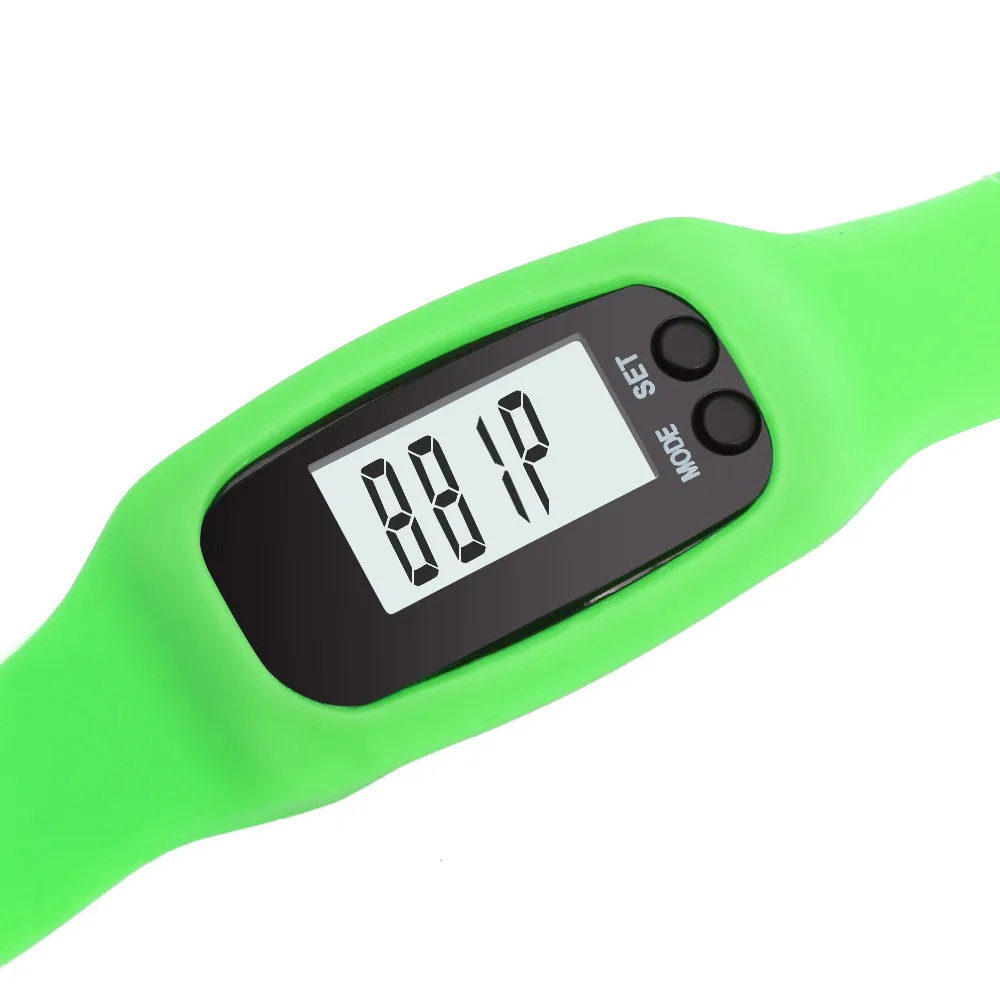 

Digital LCD Pedometer Run Step Walking Distance Calorie Counter Watch Bracelet LED Digital dial Silicone Band display Clock B50