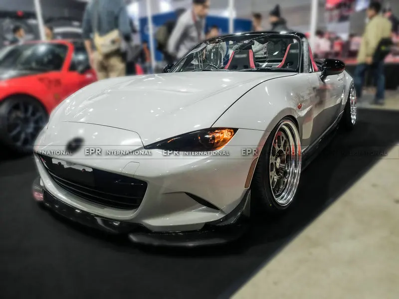 FRP Передние Губы гонки для Mazda MX5 Miata ND GVT3 Стиль углеродного/стекловолокна Передняя Губы тела комплект отделка для MX5 Miata тюнинг