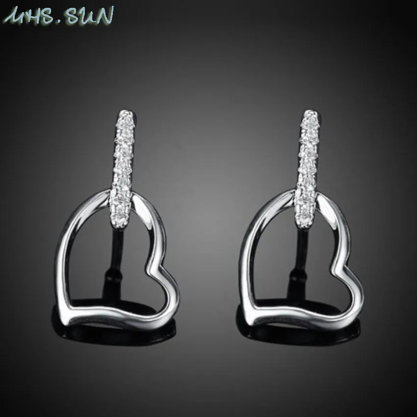 4,$1.99,   European Style Heart Zircon Earrings Crystal Stud Earrings Women Fashion Earrings Jewelry For Valentine's Day Gift (6)