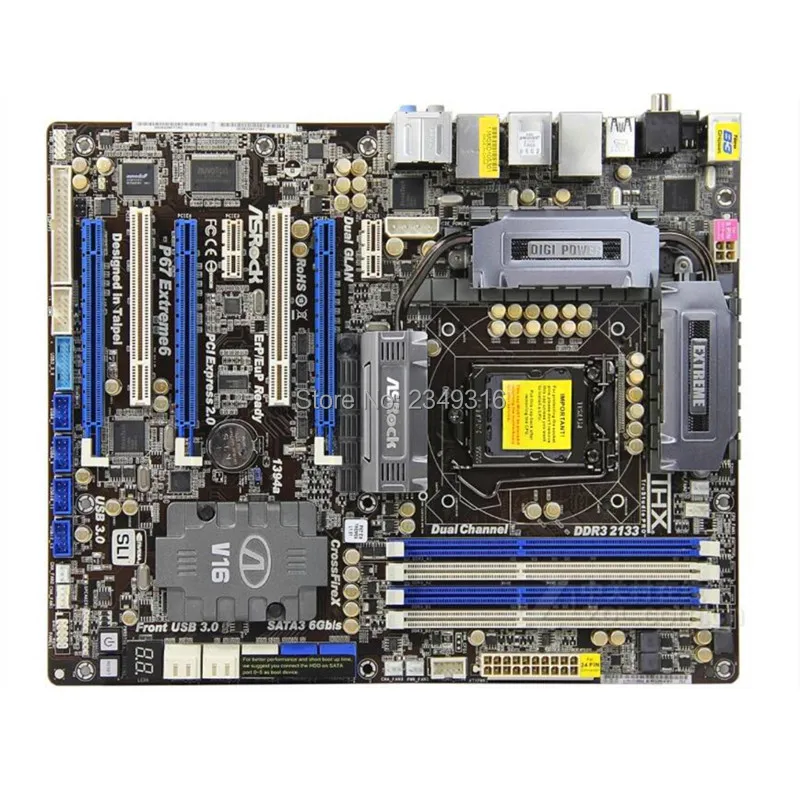 Для ASRock P67 extreme 6 оригинальная б/у настольная Материнская плата 1155 H67 Разъем LGA1155 DDR3