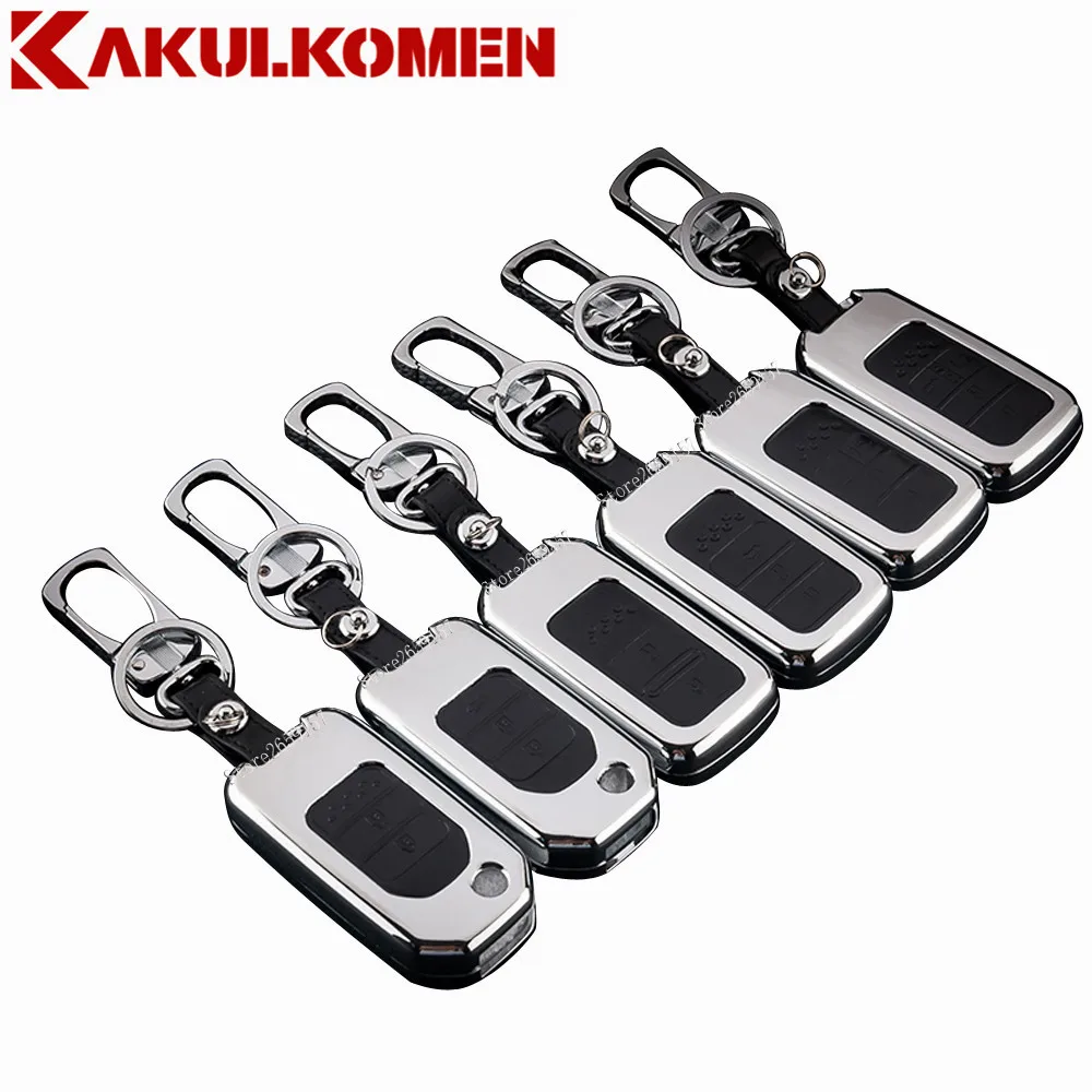 High grade Zinc alloy Leather Car Key Case Cover For Honda Crider Accord FIT Vezel CR