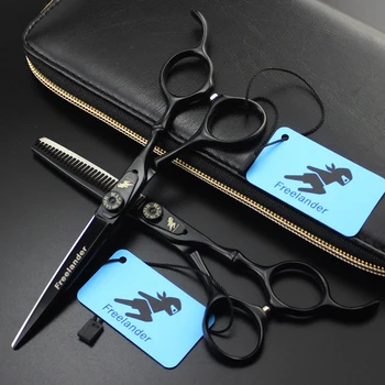 

Professional 6 inch Freelander hairdresser scissors black hair scissors 6 inch hairdressing scissors cutting scissors
