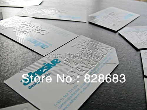 

Two faced printed Paper Business card with embossed LOGO 300gm art paper 200pcs
