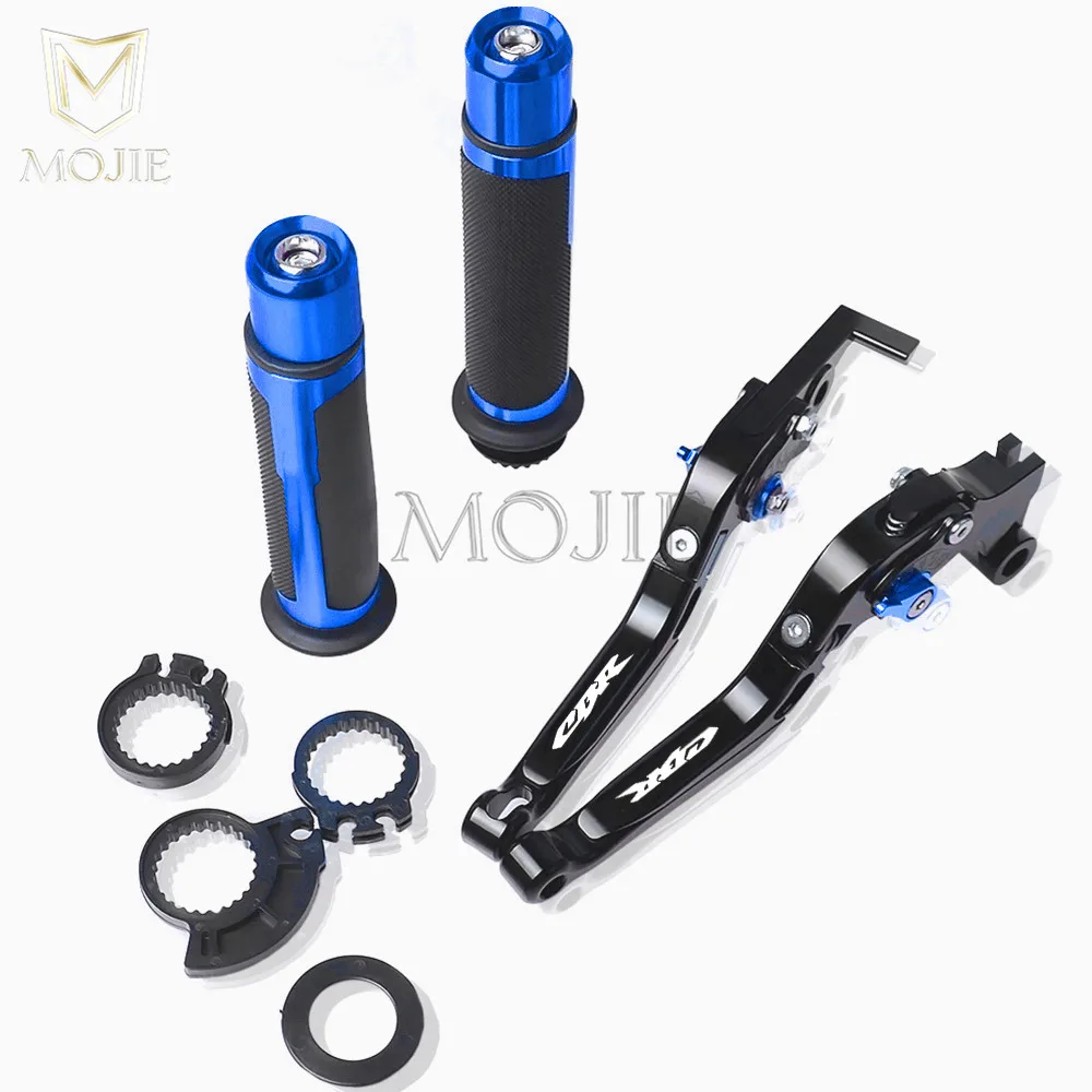 Мотоциклетные ручки тормоза и сцепления, обработанные на станке с ЧПУ ручками руль для Honda CBR300R CB300F CB300 FA CBR CB 300 - Цвет: Black Blue