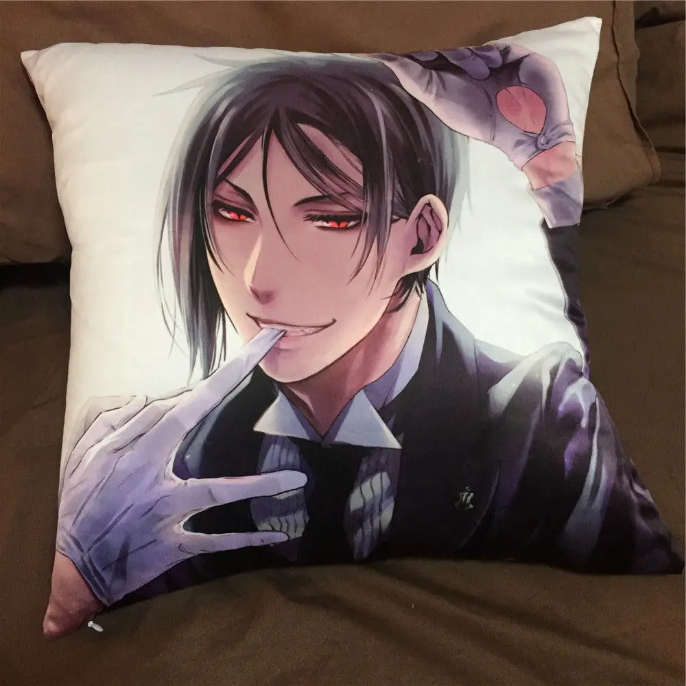 

Anime Black Butler Kuroshitsuji Sebastian Michaelis double sided Pillowcase Pillow cushion Case Cover Otaku Cosplay 15 Hot New