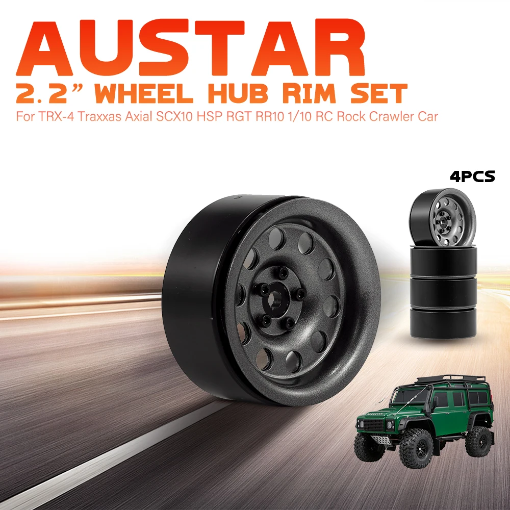 4 шт. AUSTAR 2 &quotметаллический обод ступицы колеса Набор для Traxxas Axial SCX10 HSP RGT RR10 1/10 RC Rock