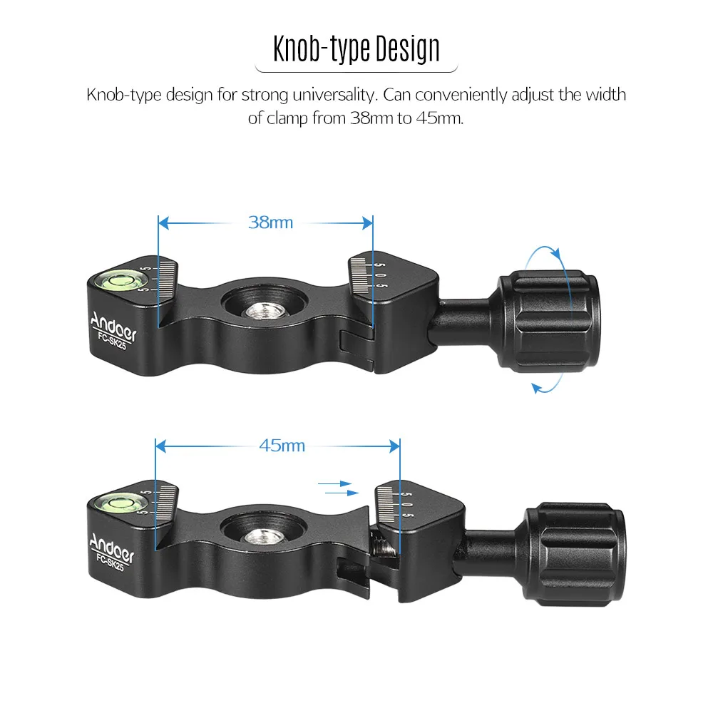 Andoer FC-SK25 быстроразъемный зажим Универсальный алюминиевый сплав штатив зажим ручка-тип для RSS Arca-Swiss Kirk маркировка