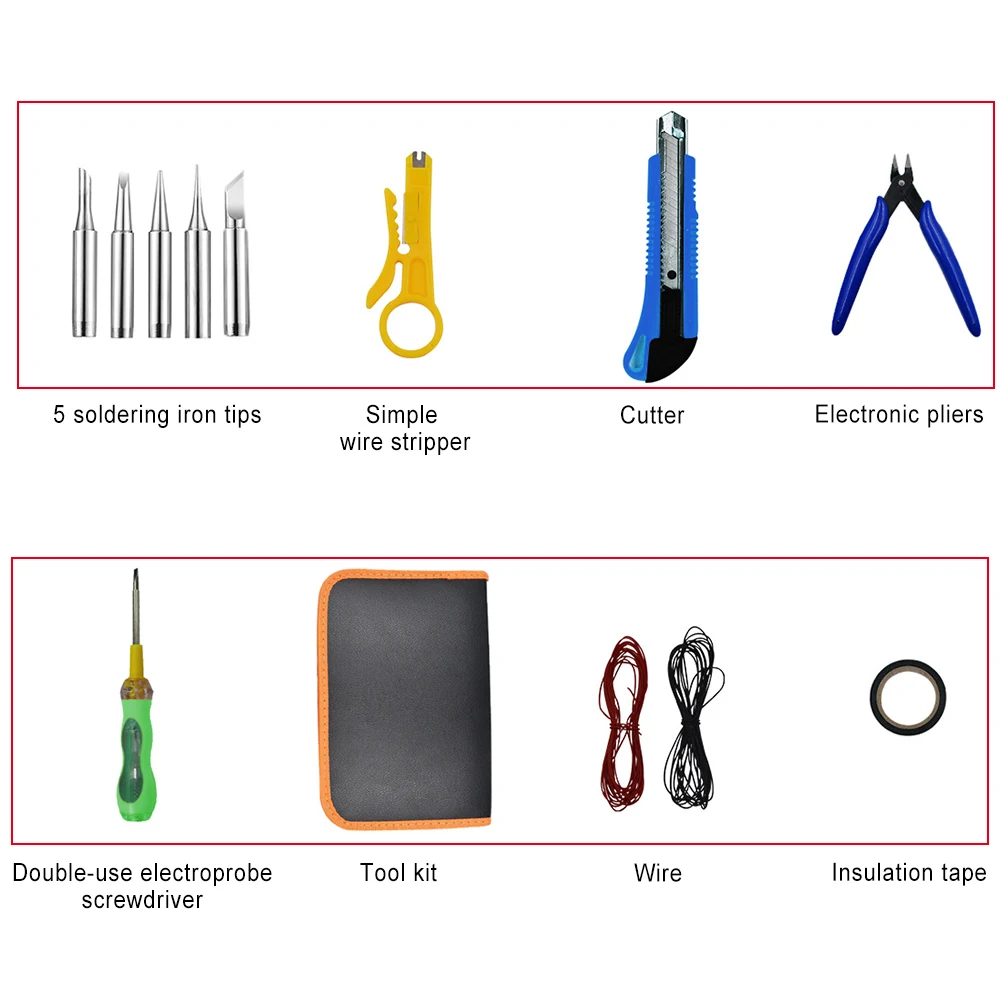 Электрический паяльник Олово комплект Регулируемый температурный инструмент Box цифровой мультиметр паяльный набор паяльников