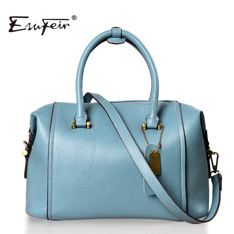  ESUFEIR 2017 Embossed Leather Boston Women Handbag Fashion Casual Women Bag Ladies Bag Simple Shoulder Pillow Bag sac a main 