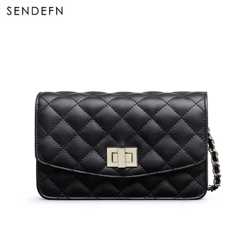 

Sendefn Women Shoulder Bags Luxury Lady Crossbody Bag 2018 New High Quality Leather Casual Small Diamond Lattice Message Bag