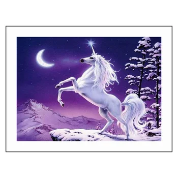 

Painting By Numbers DIY Dropshipping 40x50 50x65cm unicorn dream moonlight Animal Canvas Wedding Decoration Art picture Gift