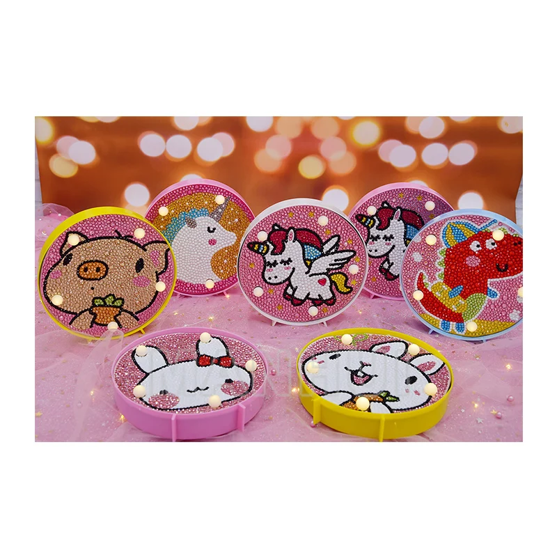 

DIY Diamond Painting With LED Lamp Children's DIY Cartoon Special diamond painting Different Size Drill Painting Z02