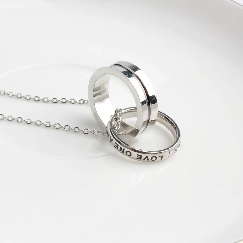 FINE4U N080 цирконы ожерелья для пар для влюбленных 316L нержавеющая сталь круглые подвески ожерелья для пар подарки на день Святого Валентина