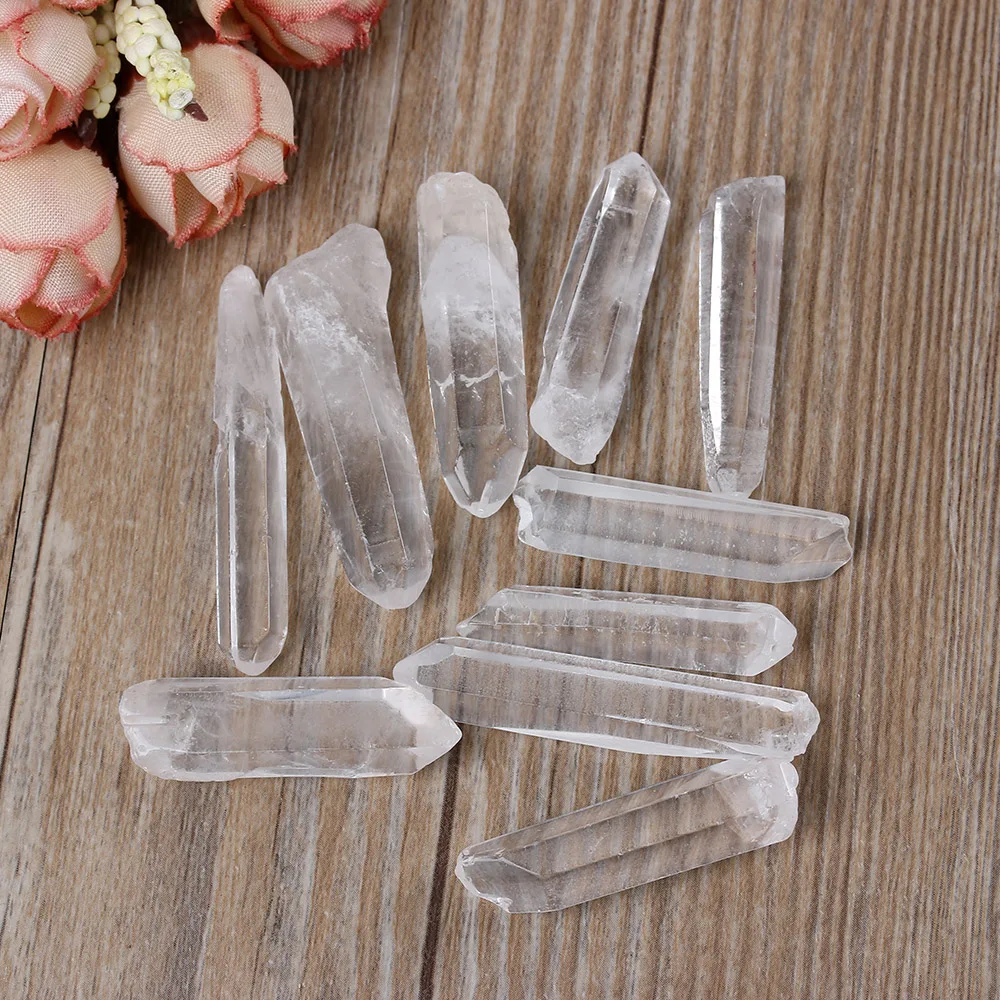 

1/2Pcs Fashion New Clear Healing Crystal Stone Wand Quartz Single Natural Clear Column Decoration Pointed Home Decor