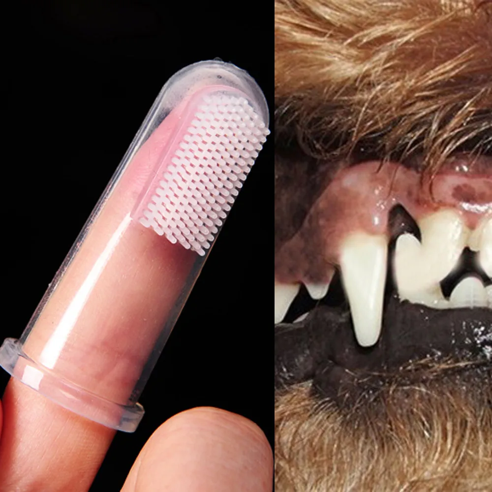 

2017 Super Soft Pet Finger Toothbrush Teddy Dog Brush Bad Breath Tartar Teeth Care Dog Cat Cleaning Supplies #01