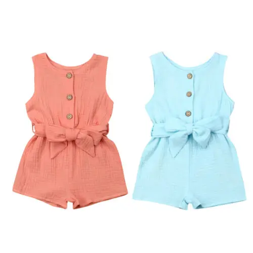 

0-24M Cute Newborn Baby Girl Clothes Cotton Sleeveless Romper Jumpsuit Overall Outfit