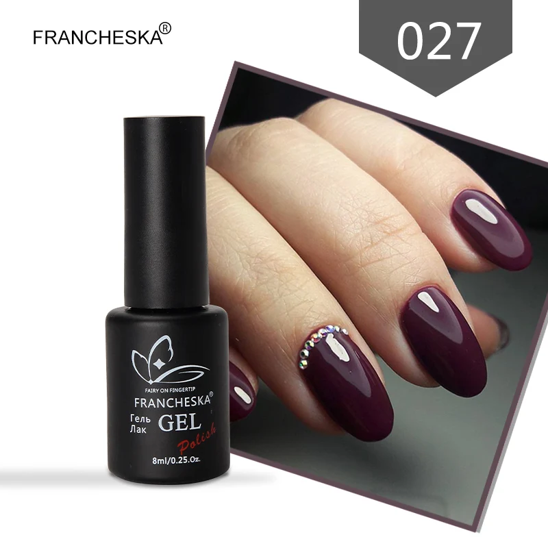 Francheska 8 мл Гель-лак для ногтей Блестящий Светодиодный УФ-Гель-лак для нейл-арта впитывающий Гель-лак esmalte permanente гель УФ-светодиодный - Цвет: FR027
