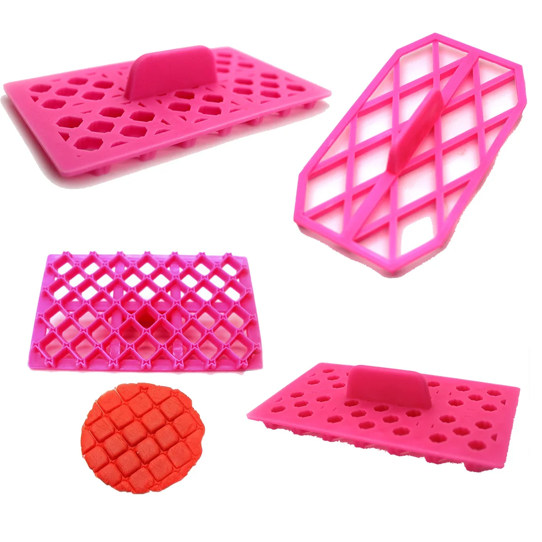

Creative Rhombus Bowknot Heart Flower Shape Fondant Cake Sugarcraft Equipment Tool Embosser Cutter Icing Embosser Mould Random