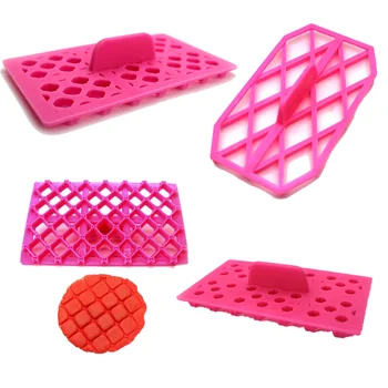 

Fashion Rhombus Bowknot Heart Flower Shape Fondant Cake Sugarcraft Equipment Tool Embosser Cutter Icing Embosser Mould Random