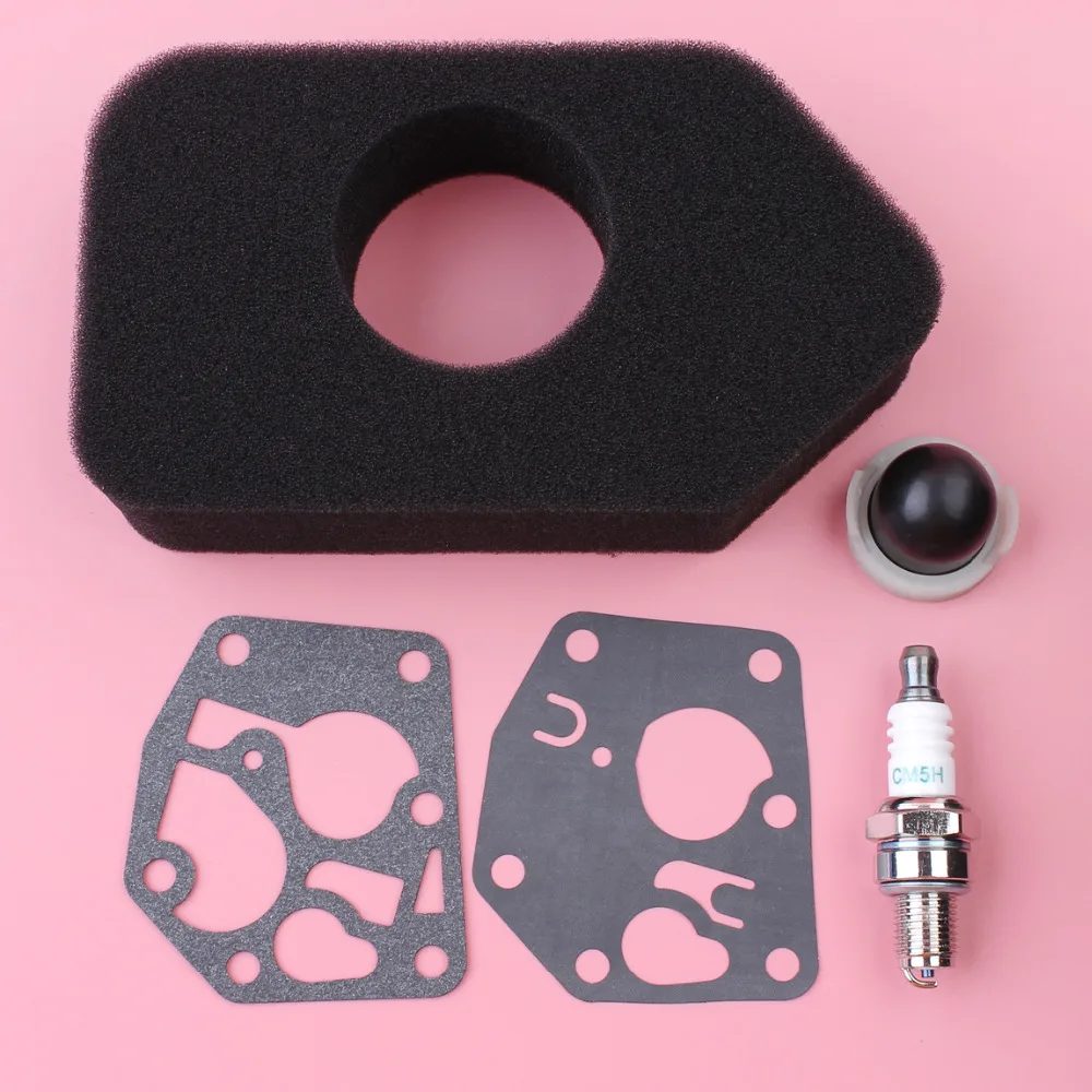 

Diaphragm Gasket Air Filter Primer Bulb Spark Plug Kit For Briggs Stratton 795083 495770 698369 694394 3 thru 4.75HP Engine