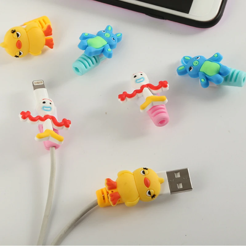 История игрушек 4 Buzz Lightyear Forky Bunny& Ducky Симпатичный USB защита зарядного устройства для iPhone Android кабель Защита зарядного устройства Фигурки игрушки