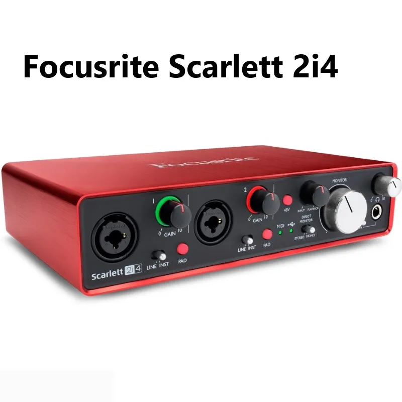 Новая Обновленная звуковая карта Focusrite Scarlett 2i4 II 2 го поколения В/4 выхода USB аудио