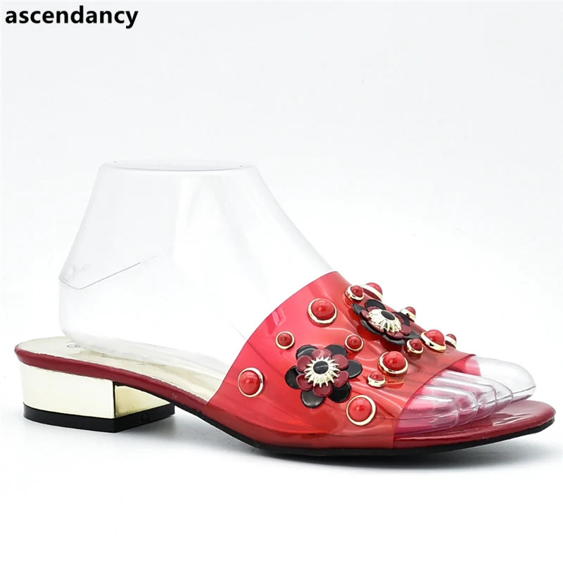 

New Arrival Italian Women Summer Sandals Shoes Decorated with Rhinestone Open Toe Sexy Ladies Shoes Party Wedding Shoes Pumps