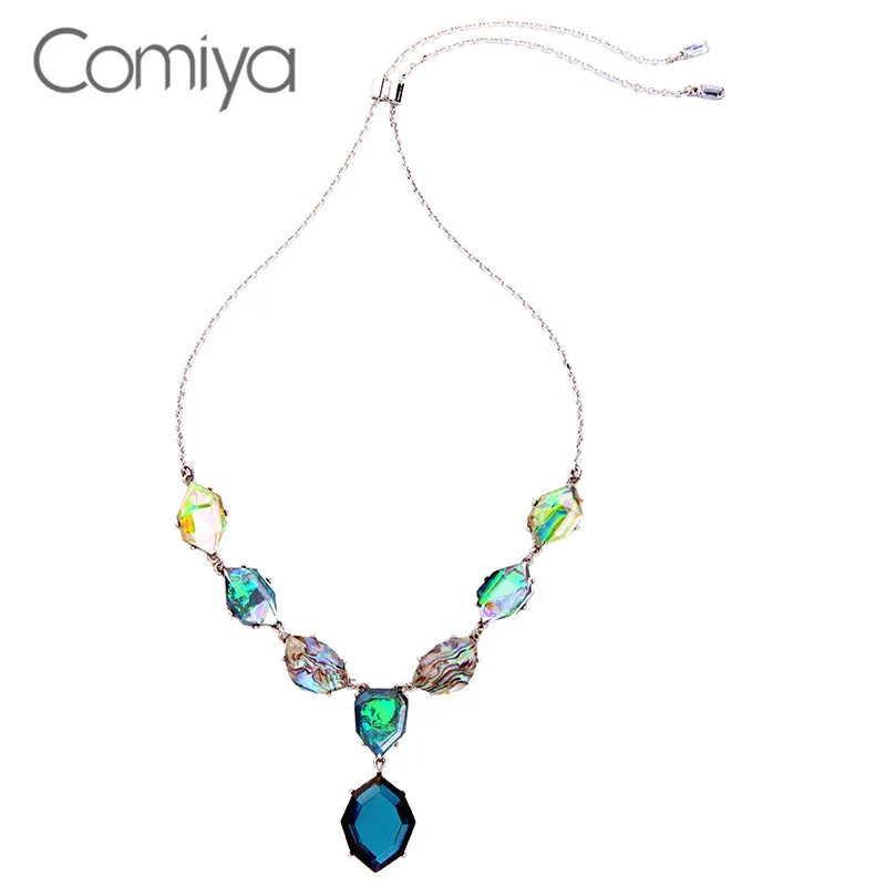 Comiya moda Artesanal Contas Geométricas Colar de Resina Para As Mulheres Resina Pingente Personalidade Do Vintage Longos Colares Collier Femme Indiano