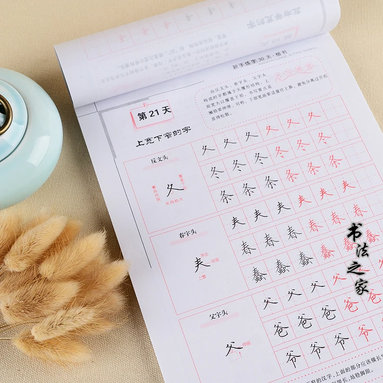 Новинка 2017 года прибытие обучения китайской каллиграфии в 30 дней китайский сценариев тетрадь для начинающих китайский тетрадь