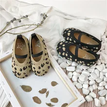 Детская обувь в Корейском стиле; коллекция года; сезон весна; Новинка; корейский стиль; милая обувь с леопардовым принтом; детская вязаная обувь принцессы