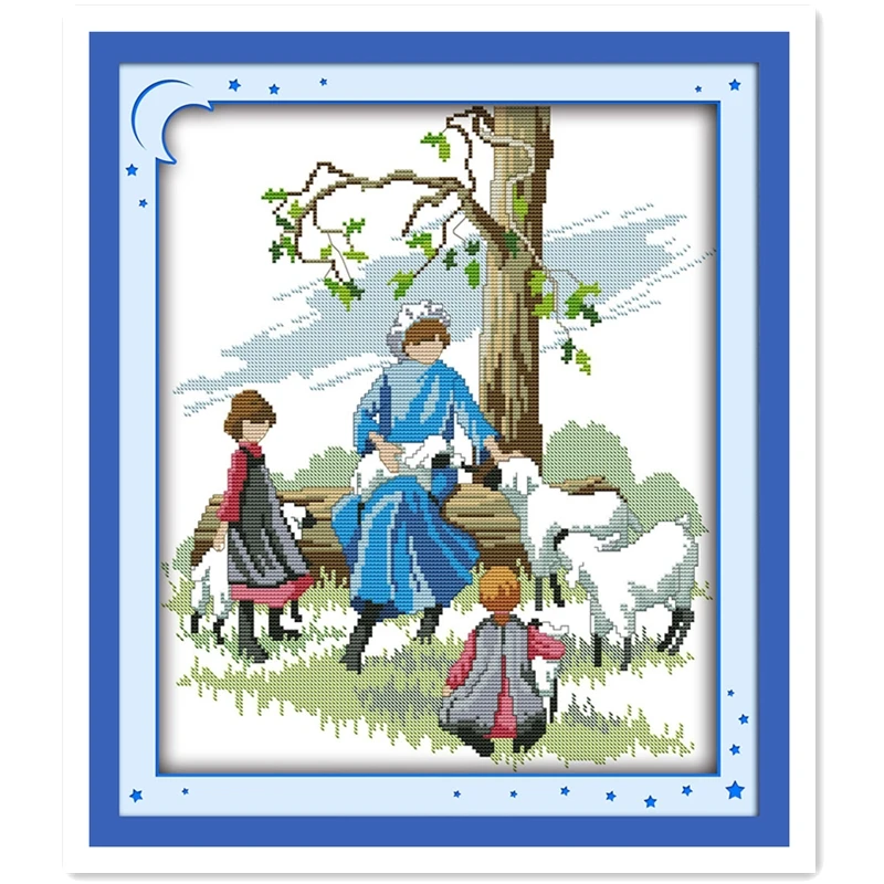 

Shepherd Pattern Counted Cross Stitch DMC 11CT Printed 14CT Cross Stitch Chinese Cotton Cross-stitch Kit Embroidery Needlework