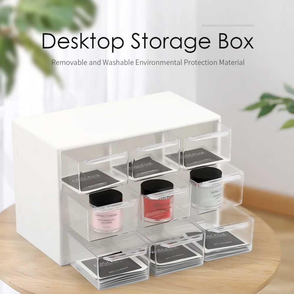 

9 Lattice Plastic Storage Box Transparent Debris Cabinets Portable Drawer Sorting Grid Desktop Office And Hom Supply Detachable