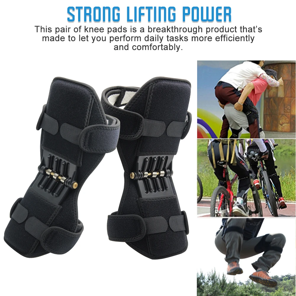 Joint Support Knee Pads Powerful Rebound Spring Force Adjustable Bi-Directional Straps for Joint Pain Relief