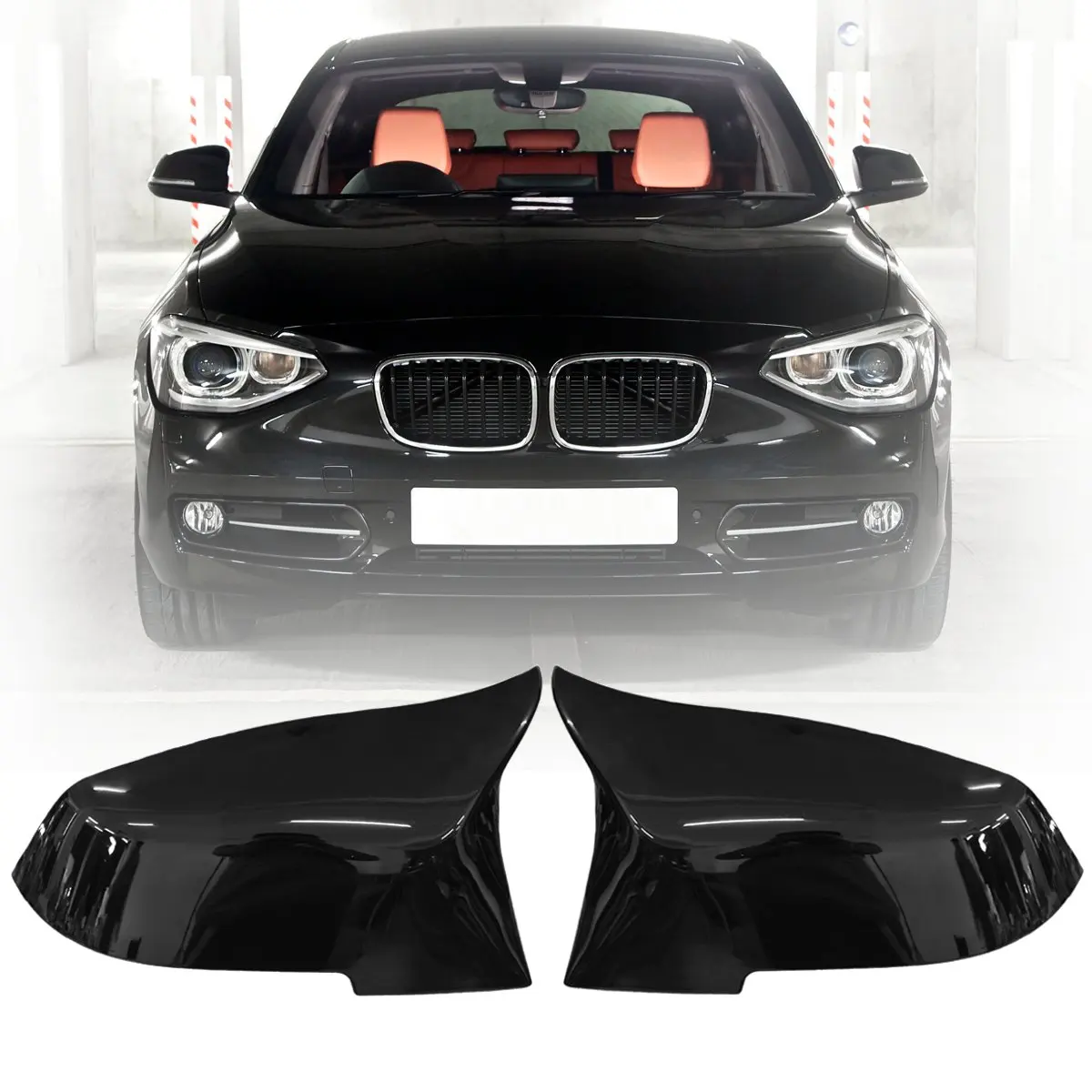 1 пара автомобиля черный глянец Зеркало заднего вида крышка Кепки для BMW F20 F21 F22 F30 F32 F36 X1 F87 M3 2012 2013