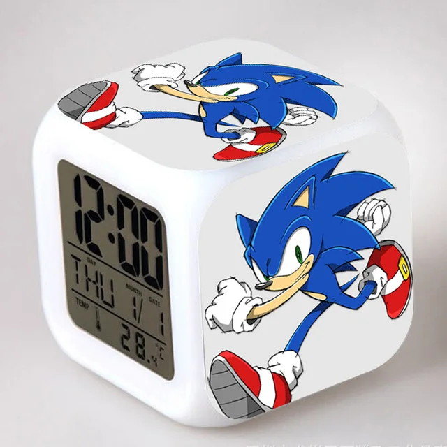 Sonic the Hedgehog светодиодный Будильник хвосты Miles Prower часы reloj despertador цифровые часы Dr. Robotnik horloge digitale Saat - Цвет: Шоколад