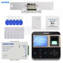 Electric Strike Lokc Fingerprint 125KHz ID Card Reader Door Access Control System Kit + Door Bell fingerprint door access control system with 125khz card realand access control