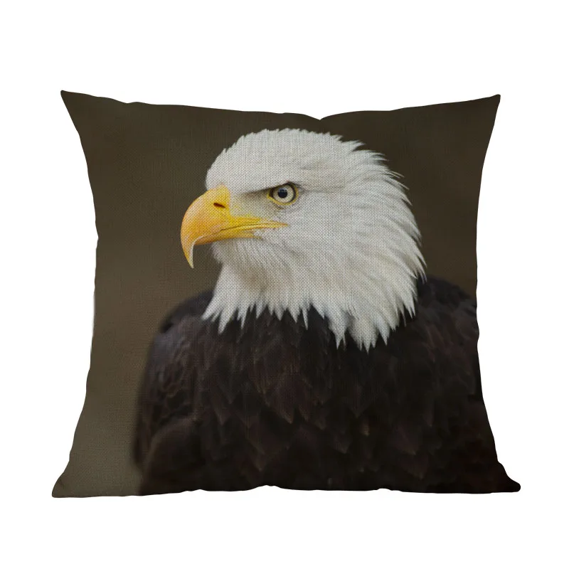 أصلع النسر الأبيض الذيل الصقر البومة الطيور رفع أجنحة رمي كيس وسادة المنزل كنبة مكتب الديكور غطاء الوسادة