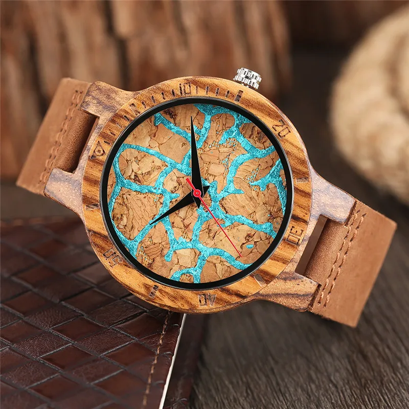 Creative Weave Bamboo wood watch Nature Analog Quartz Trendy Cool Men Wrist Watch Women Gift Leather 2