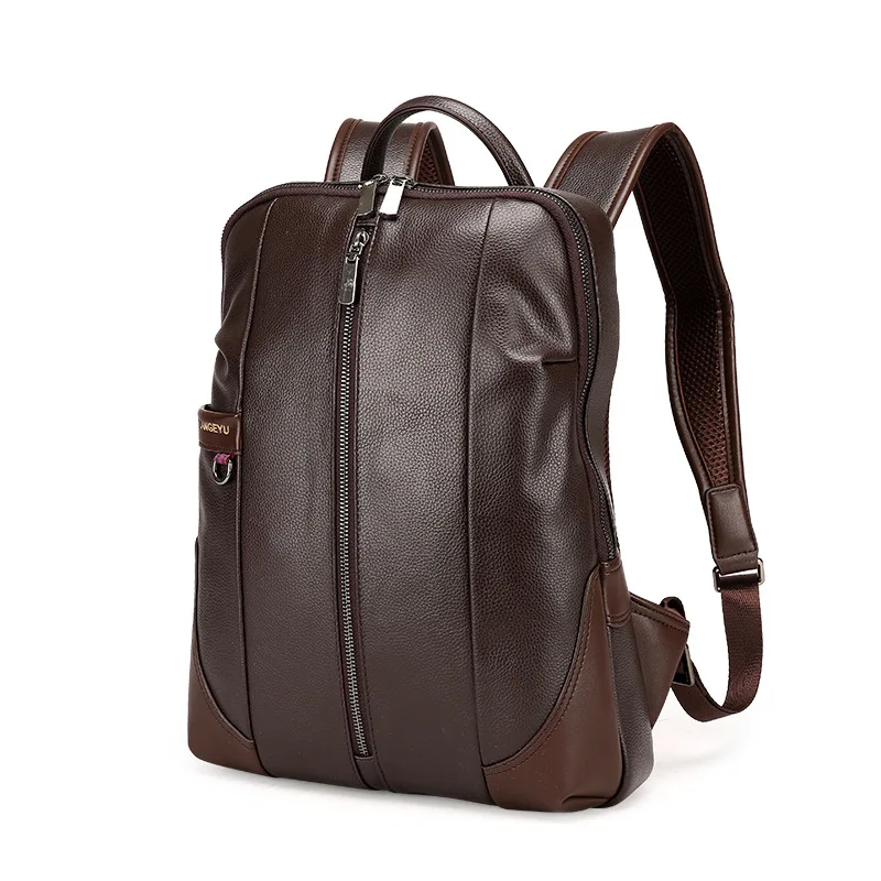 

Fashional Pu Backpacks for Men Black Leather Backpack Sale Male Large Daypack Solid Travel Backpack Student Soft Pack Bags Cheap