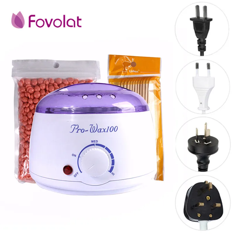 

Hot Wax Warmer Beauty Salon Spa Paraffin Bath for Deplitory Wax Heater.100g wax bean Hair Removal Sticks Waxing Set