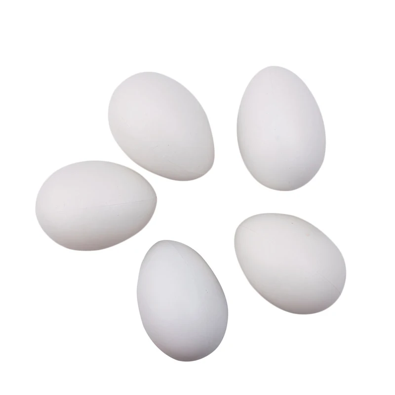 10pcs Hen Poultry Plastic Fake Dummy Egg Chicken Layer Coop Hatching Simulation 