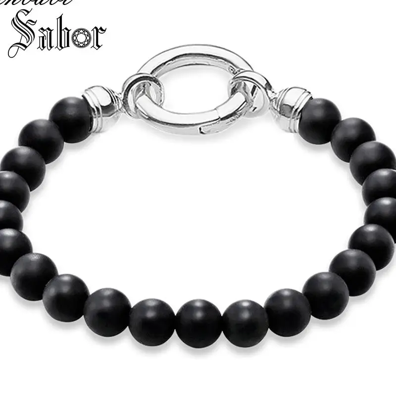 

accessories Bracelet Black Obsidian With Clasp Length 16-25cm For Men & Women Sporty Gift Bracelet Fir Charm mens