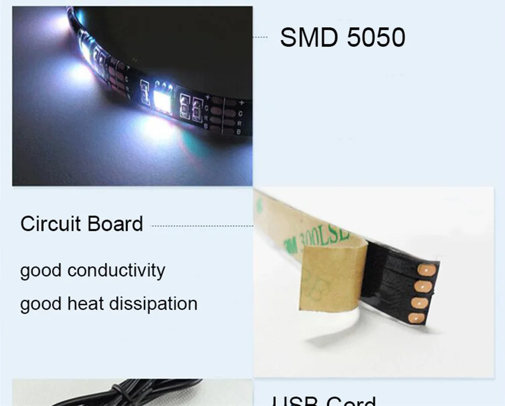 DC5V неоновый свет SMD5050 Водонепроницаемый RGB светодио дный гибкая огни ТВ Фоновые украшения Светодиодные ленты RGB красочные ленты, тесьма