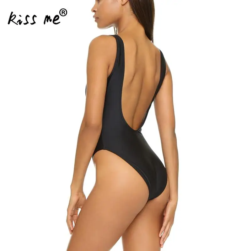 

Sexy Backless One Piece Swimsuit 2018 Swimwear Women Bodysuit A Whole Bathing Suit Beachwear Letters Black Women's Swimming Suit