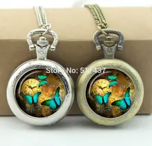 Steampunk Clock Pocket Watch Steampunk clock jewelry Glass Locket Necklace Vintage Pocket Watch Necklace