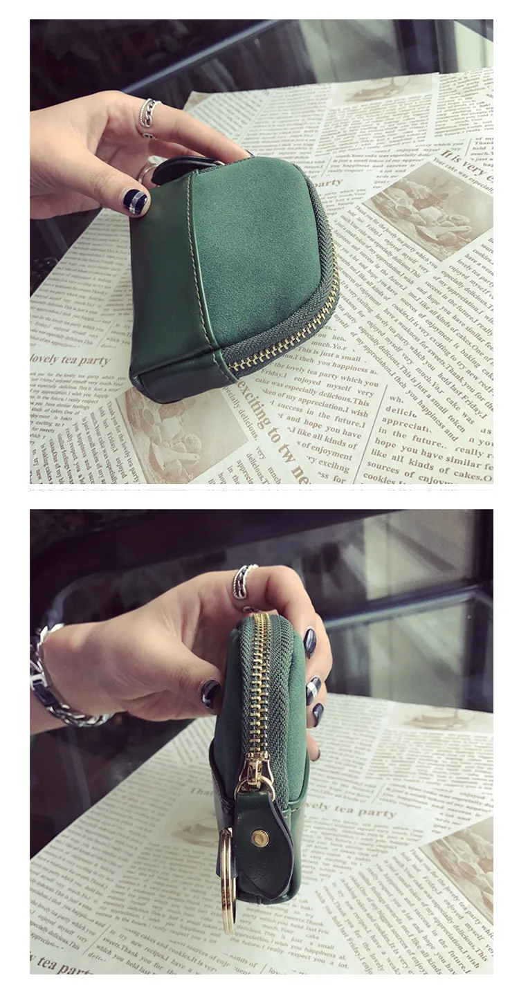 Gsenmo матовый кожаный кошелек контрастного цвета мини кошелек для монет черный/зеленый/коричневый монетница сумка