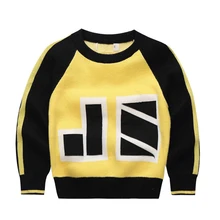 Осенне-зимний свитер для маленьких мальчиков Детский свитер верхняя одежда свитер в стиле пэчворк Детский свитер с длинными рукавами От 2 до 8 лет XL617