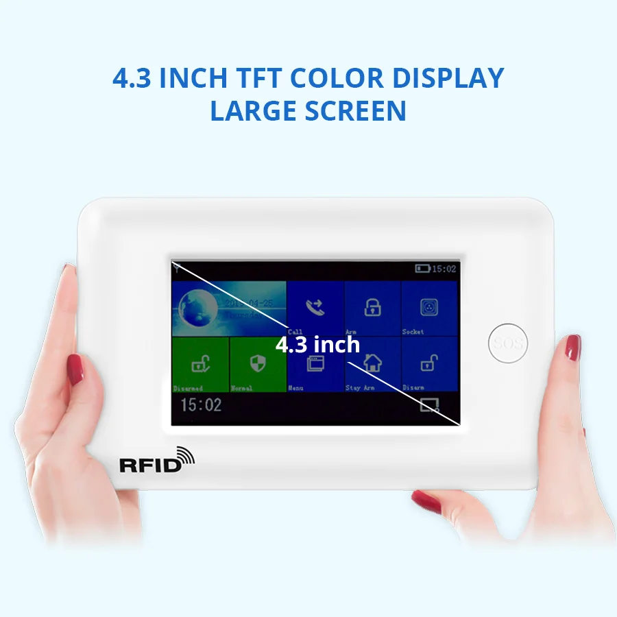 Fuers WIFI 3G Smart Home Security Alarm System Mini PIR Motion Sensor Anti Theft System 4.3 inch Color Screen APP Remote Control